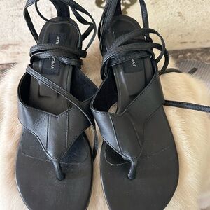 Black Leather Women's Sandals by Little Joe Woman